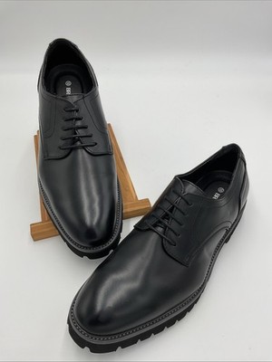Bruno Marc SBOX2410M Men's Black PU Faux Leather Oxford Casual Shoes Sz 10M NWD