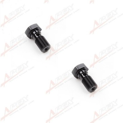 US SHIP 2PCS Banjo Bolt 7/16-20 UNF Banjo Bolt Brake Fitting Adapter Black 