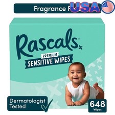Sensitive Baby Wipes Alcohol Free Hypoallergenic 648 Count Soft Natural Wipe New