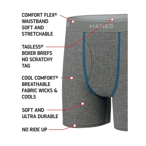 Hanes Boys Boxer Briefs 10-Pack Comfort Flex Waistband Tagless Assorted Printed - Picture 2 of 6