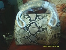 handbag snakeskin pattern print with handle and strap and dust bag  never used