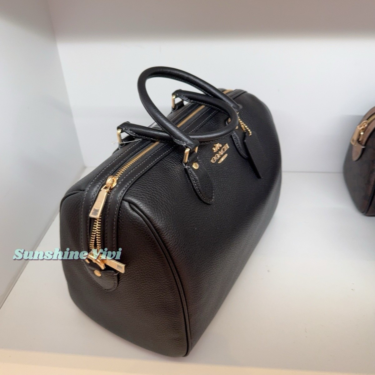 NWT Coach Rowan Large Satchel Bag Leather CV960 Gold/Black | eBay