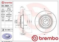 2X Bremsscheibe Brembo 08.D864.11 2 Bremsscheiben Hinterachse Hinten FüR Ford