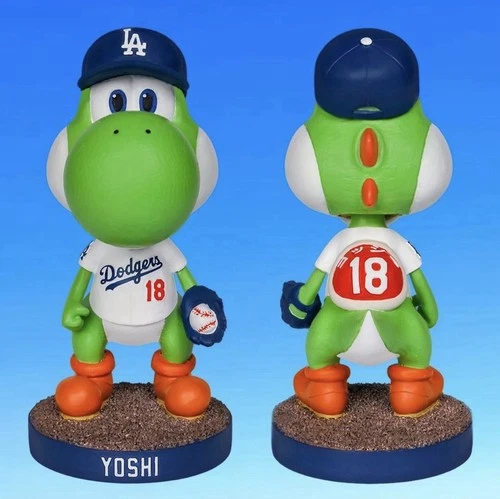 2026 Yoshi Dodgers Super Mario Bobblehead 3/31/26 SGA Nintendo Movie