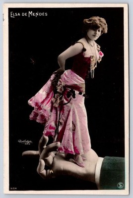 Antique French Elsa de Mendes actress portrait Reutlinger 1907