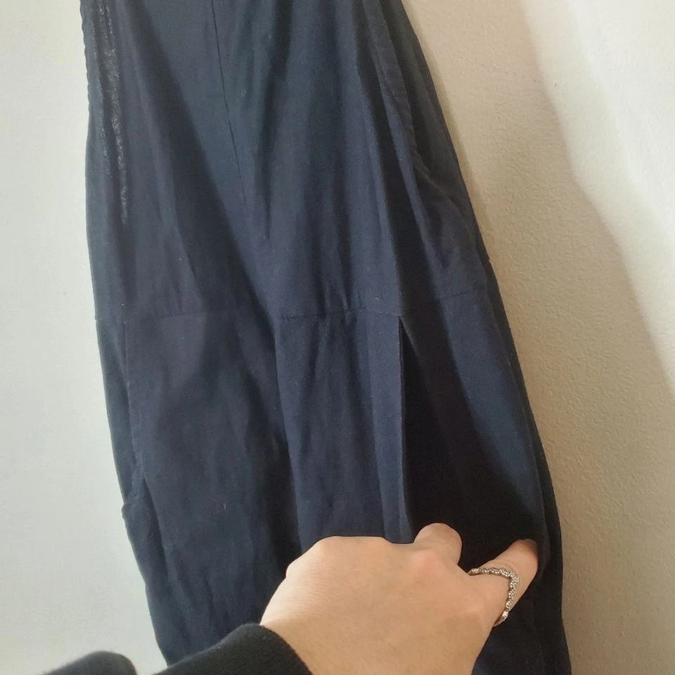 Mono Roxy Algodón Lino Negro Anudado Talla Extra Pequeño Mujer Pierna Recta Y2K Foto 2 de 4