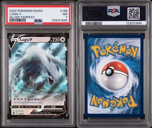 2022 POKEMON SWORD & SHIELD SILVER TEMPESTLUGIA V 138 PSA 7 - Picture 3 of 3