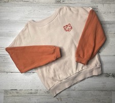 Emile et Ida Organic Cotton Tiger Best Fan Sweatshirt Beige Orange Kids Size: 8