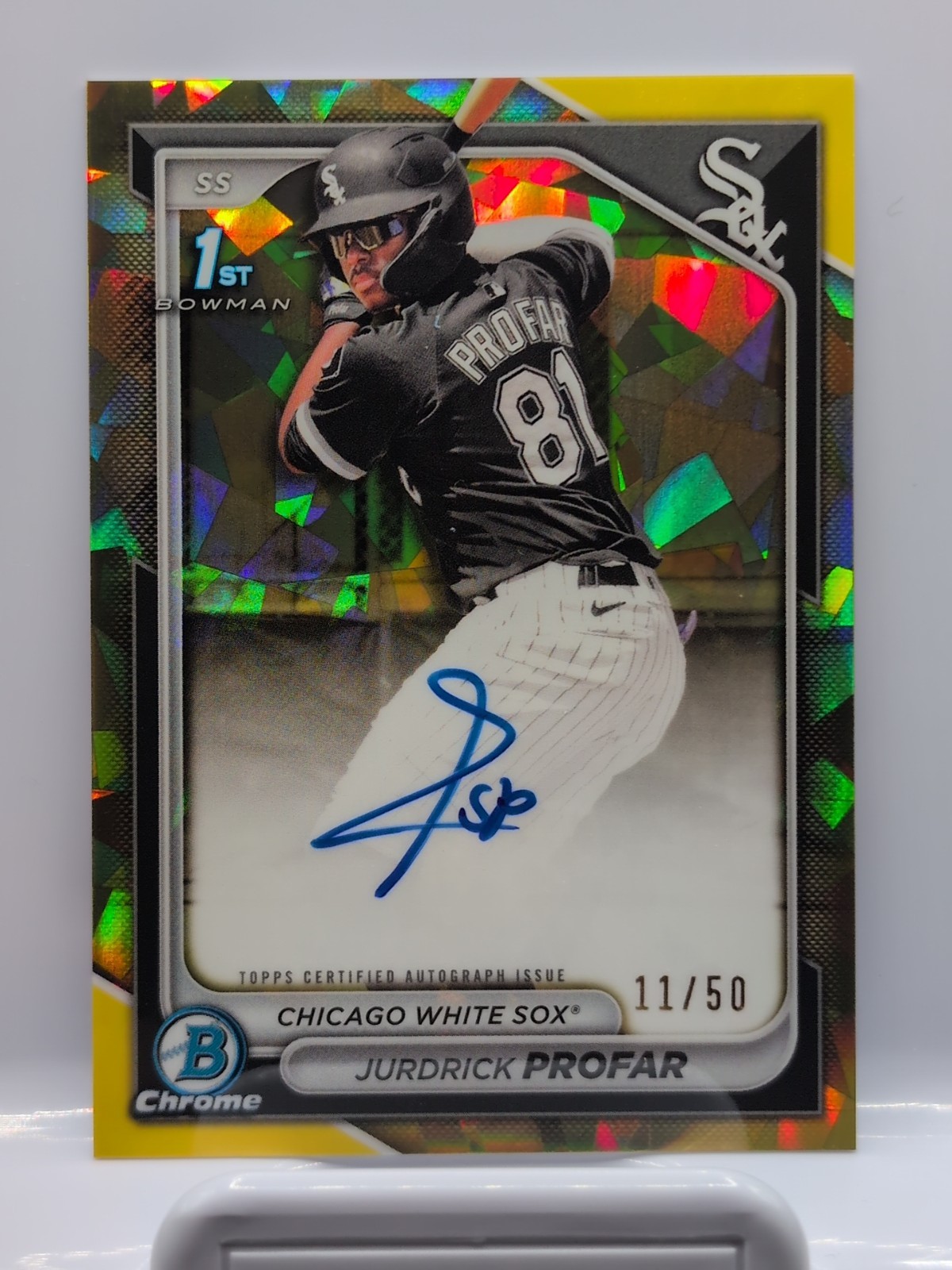 2024 Bowman Chrome Sapphire 1st Prospect Gold 11/50 Jurdrick Profar Auto RC