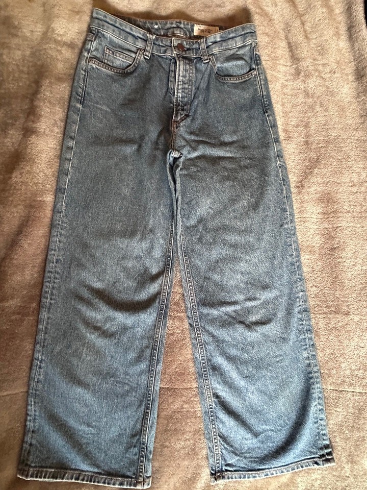 Marc O'Polo DENIM Lara Cropped Barrel Tapered Jeans W28 L32 Blue Wash 99% Cotton