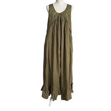 ASOS DESIGN Olive Hanky Hem Maxi Dress Scoop Neck Boho Chic Party Dress-Size 10
