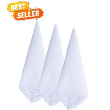 Ladies Embroidery Cotton White Handkerchiefs Lace Wedding Hankies