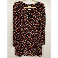 Sezane Womens Carmen Black Floral Shift Mini Dress Size 38 Cottage Boho Romantic