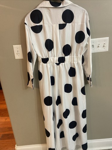Autumn dress long sleeved polka dot printed elegant women's dress - Picture 6 of 7