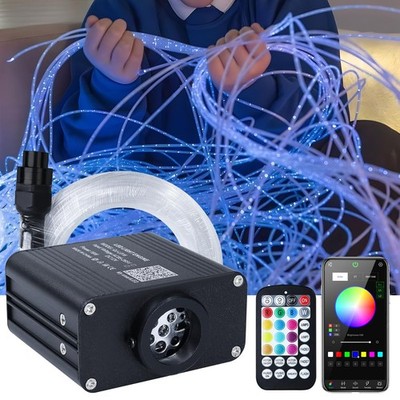 50pcs 6.5ft Side Glow Fiber Optic Sensory Light for Autism Room,16w Twinkle&S...