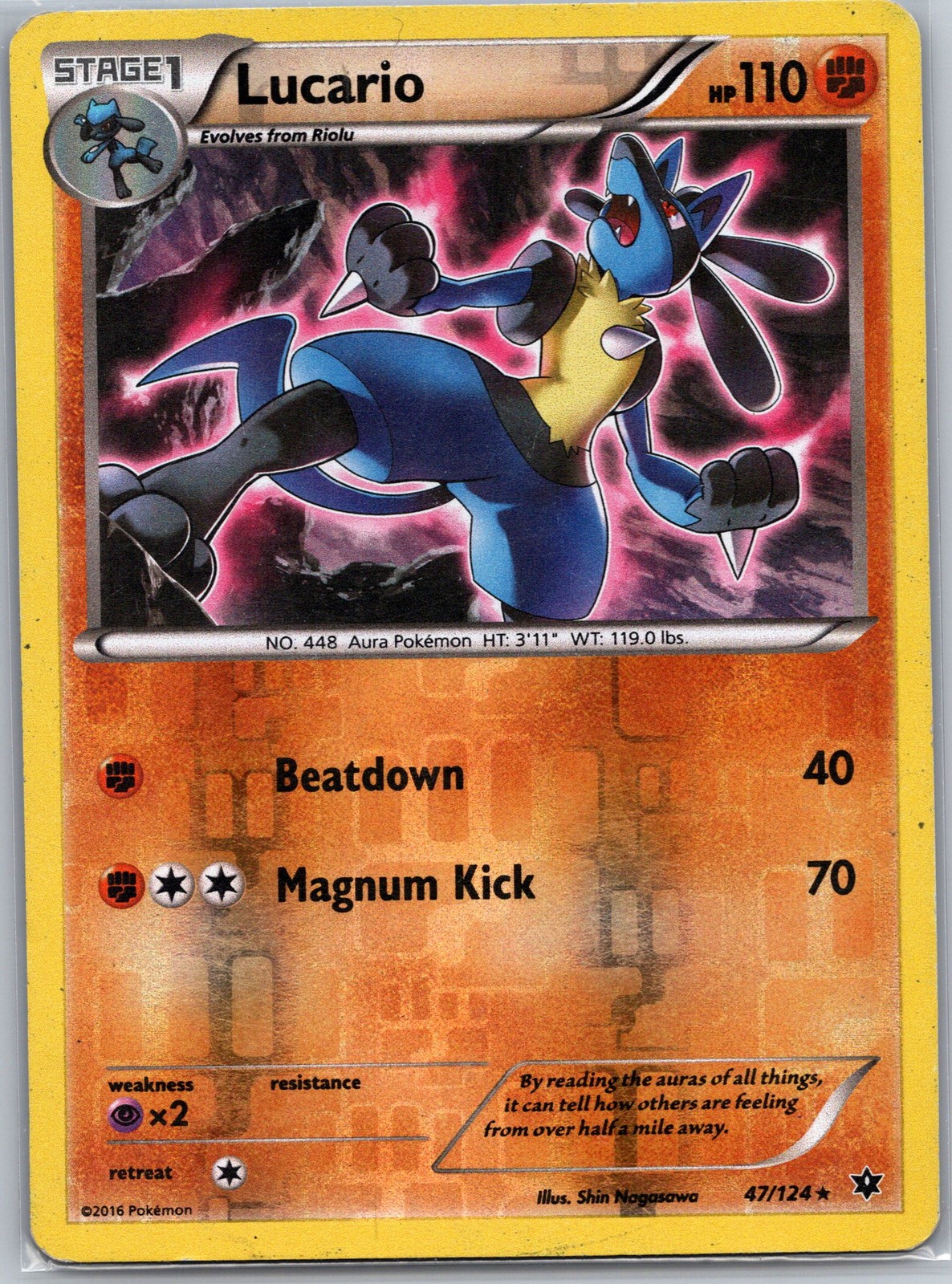 Lucario (47) XY - Fates Collide 47/124 reverse holo Lightly Played