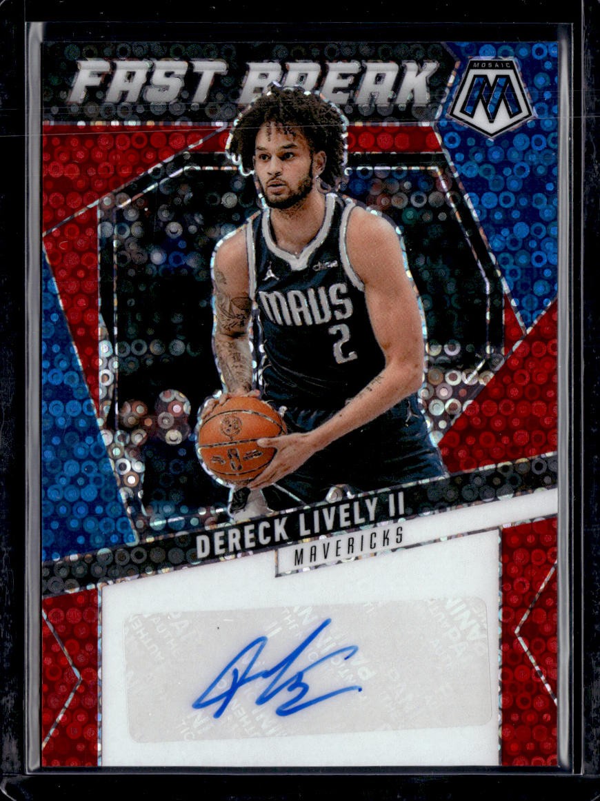 2023-24 Panini Prizm Dereck Lively II Fast Break Rookie Autographs Blue #/49