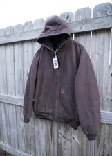 Carhartt Men's Brown jacket Full Zip Lined Jacket Logo L Regular