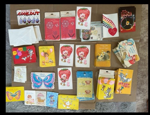 LOT Vintage 80’s AMERICAN GREETINGS B-day Party Invitations + Envelopes Apx 400 - Picture 10 of 24