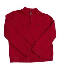 Tommy Bahama Boys Size 5/6 Long Sleeve Red 1/4 Zip Pullover Knit Sweater