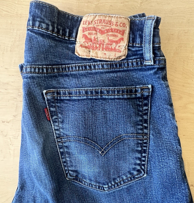 Levi's 501 Original Straight Fit Jeans Men 32x29 Blue Logo Medium Wash Zip