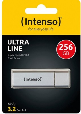Intenso Ultra Line 256GB USB 3.2 Stick Silber   High Speed USB-A Speicherstick N