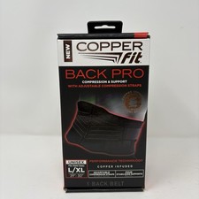 Copper Fit Black Back Pro Compression  Support Adjustable Straps L / XL NEW