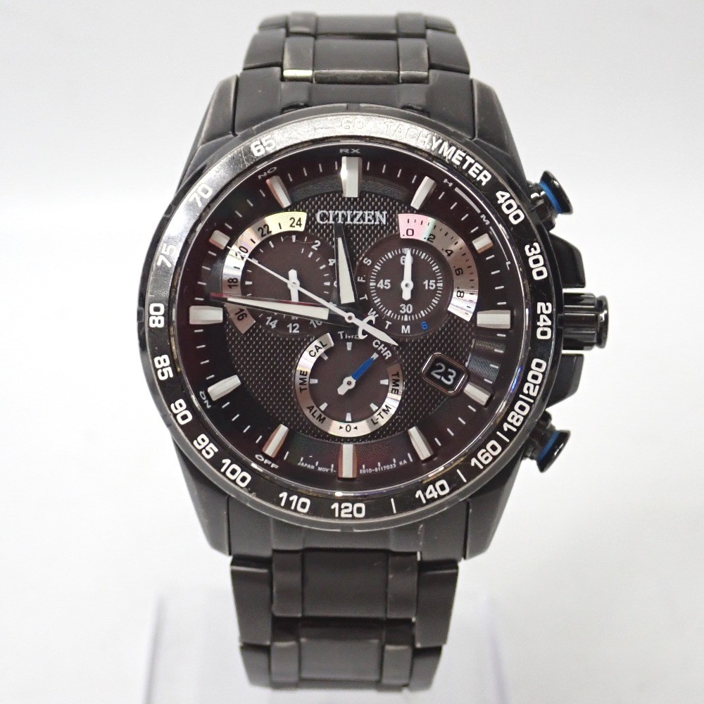 Citizen Eco-Drive Titanium Watch Black Dial Ref E610-S080584 Pre-Owned