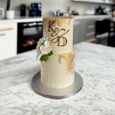 Personalisierter Acryl Initialen Tortenanhänger Hochzeit, Verlobung, Jubiläum Party