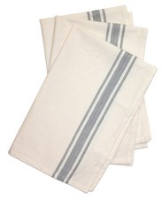 Aunt Martha's Brand Retro Gray Striped Kitchen Dish Towels Pkg of 3