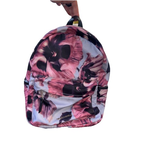 RJR JOHN ROCHA BACKPACK FLORAL PURPLE BLACK Watercolor Purse - Picture 1 of 13