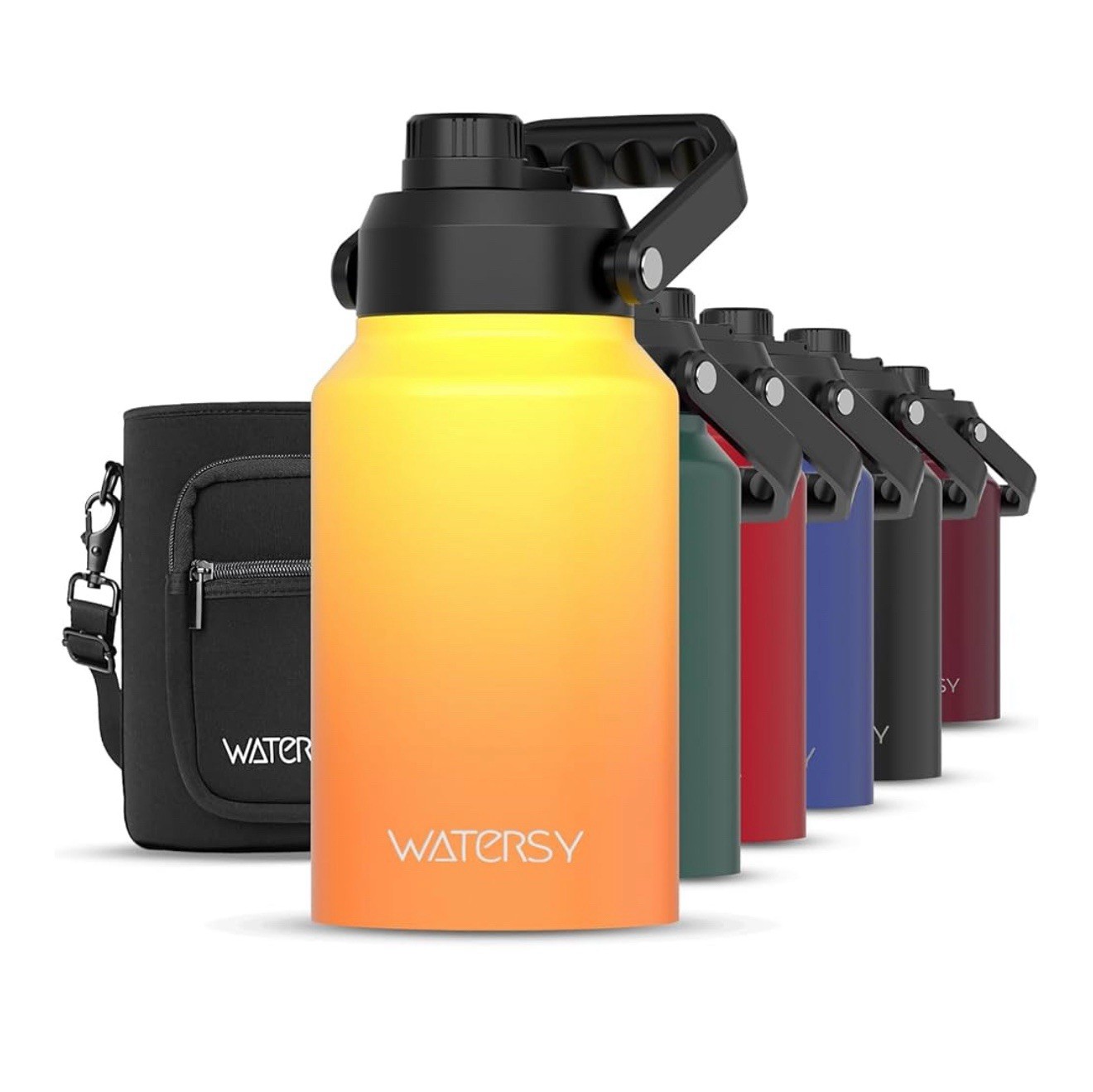 64oz Leak Proof Stainless Steel Water Jug Yellow