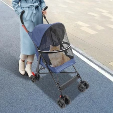 Foldable Lightweight Durable Pet Stroller For Small To Medium Pets Dogs And Cats