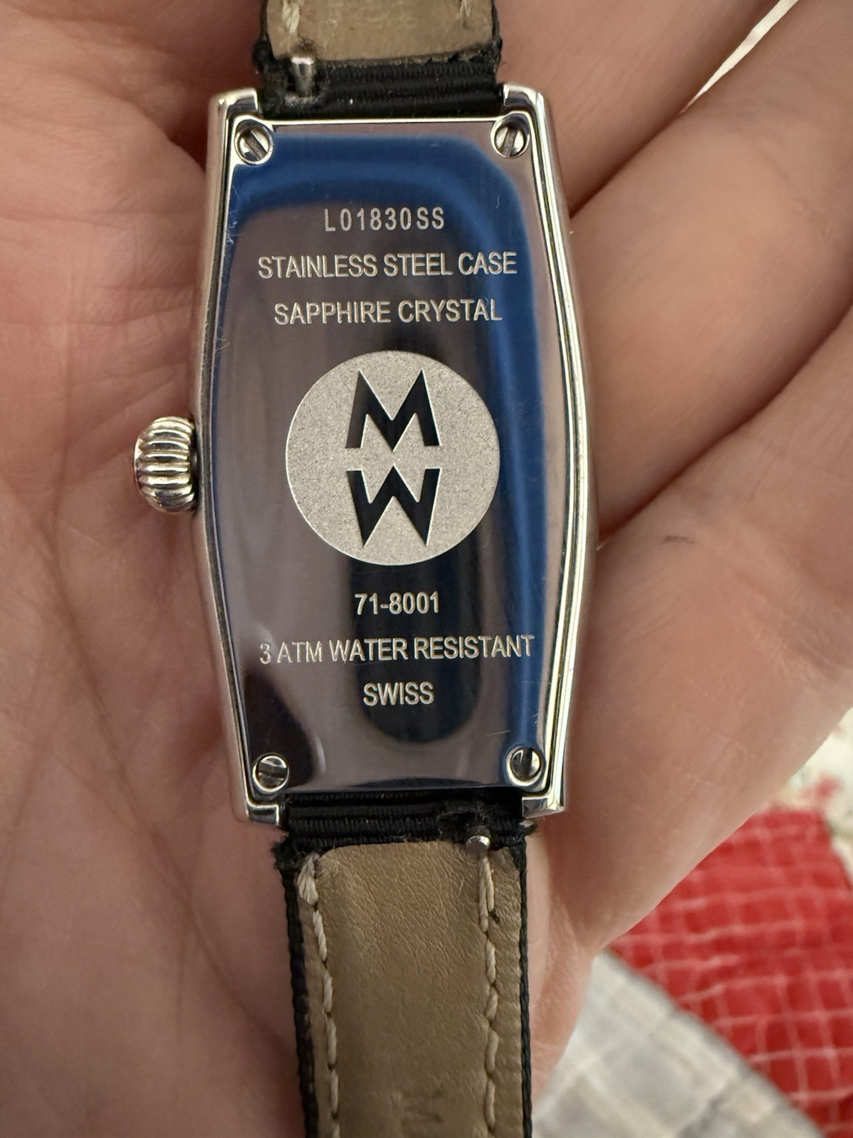 Michele Women's Coquette Slim S/S Quartz Watch Diamond Encrusted Bezel