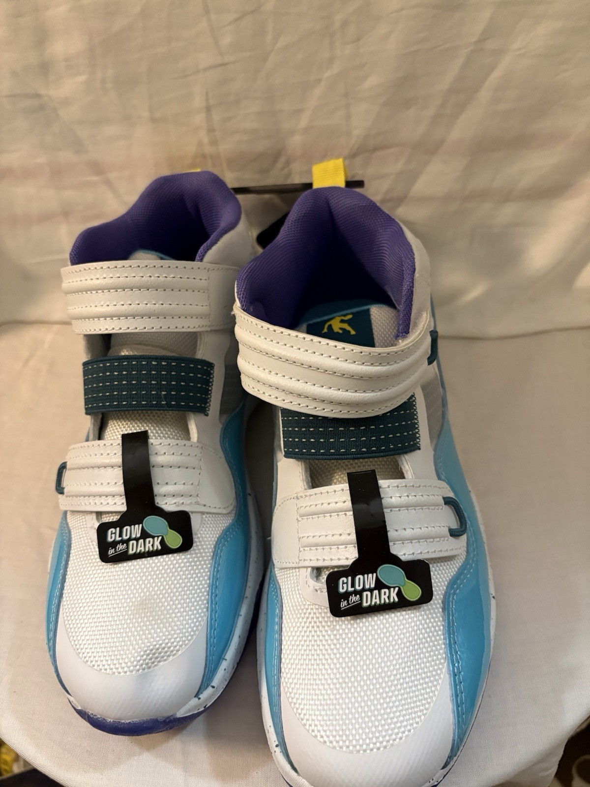 Youth Size 4 White/aqua High Tops Nwt Gr