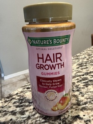 Nature's Bounty Hair Growth Gummies 60 Count Advanced Complex Peach Mango Flavor