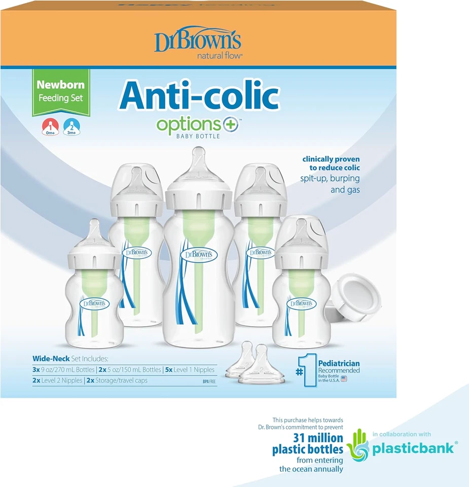 Options+ anti Colic Wide Neck Newborn Feeding Set - image 2 of 4