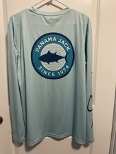 Panama Jack Long-Sleeve Performance Shirt - Tuna Fish Design on back NWT MEDIUM