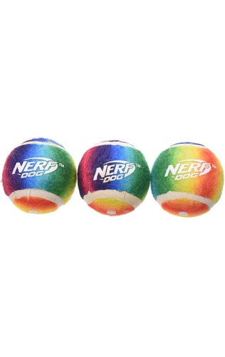 Juego de 3 bolas Nerf de colores para perros chirridos duraderas para juegos de alta visibilidad - Imagen 2 de 3