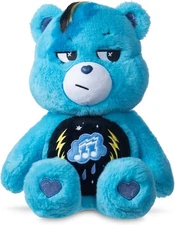 Care Bears 14" Rock Theme Grumpy Bear Medium Size Plush Soft, Huggable Plushie