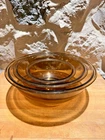 Vintage PYREX Amber Brown Vision Glass Nesting Mixing Bowl Set: 322 / 325 / 326