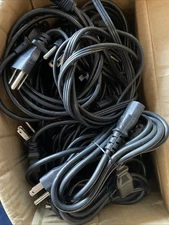 Lot Of 20 Computer Power Cables 3 Prong Universal Standard 5ft - PC