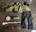 1964 - 1967 GI Joe Accessories & Clothes Lot Of 9 ( Pants, Gun, Hat, Coat )  C
