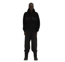 Yeezy HD-10 Hoodie Black YZY Kanye West Full-Zip Men's Oversized Cotton Hooded