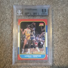 Fleer 1986-87 LaSalle Thompson #110 Sacramento Kings Basketball BGS 8.5