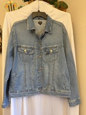 Vintage 90s Lee Riders Med Wash Blue Denim Trucker Jacket Size XL RN130273