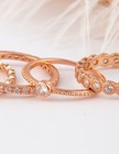 Dainty Rose Gold Plated Solitaire CZ Stack Ring Eternity Bridal Band .925 Size 4 — photo 10