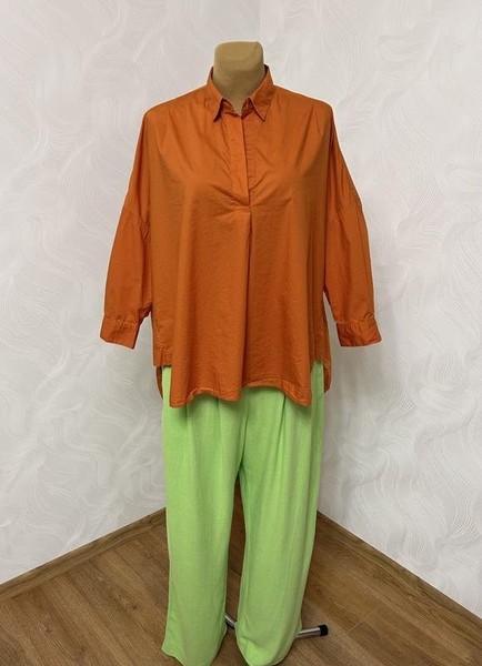 Women French Connection Shirt Orange Cotton 42 /