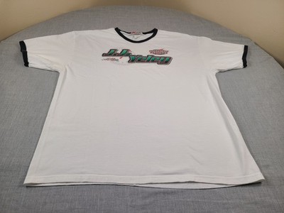 JJ Yeley NASCAR Shirt Mens XL White Joe Gibbs Racing Interstate Batteries 90s