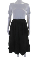 Sundry Women's Elastic Waist Slit Hem Unlined Flare Maxi Skirt Black Size 1